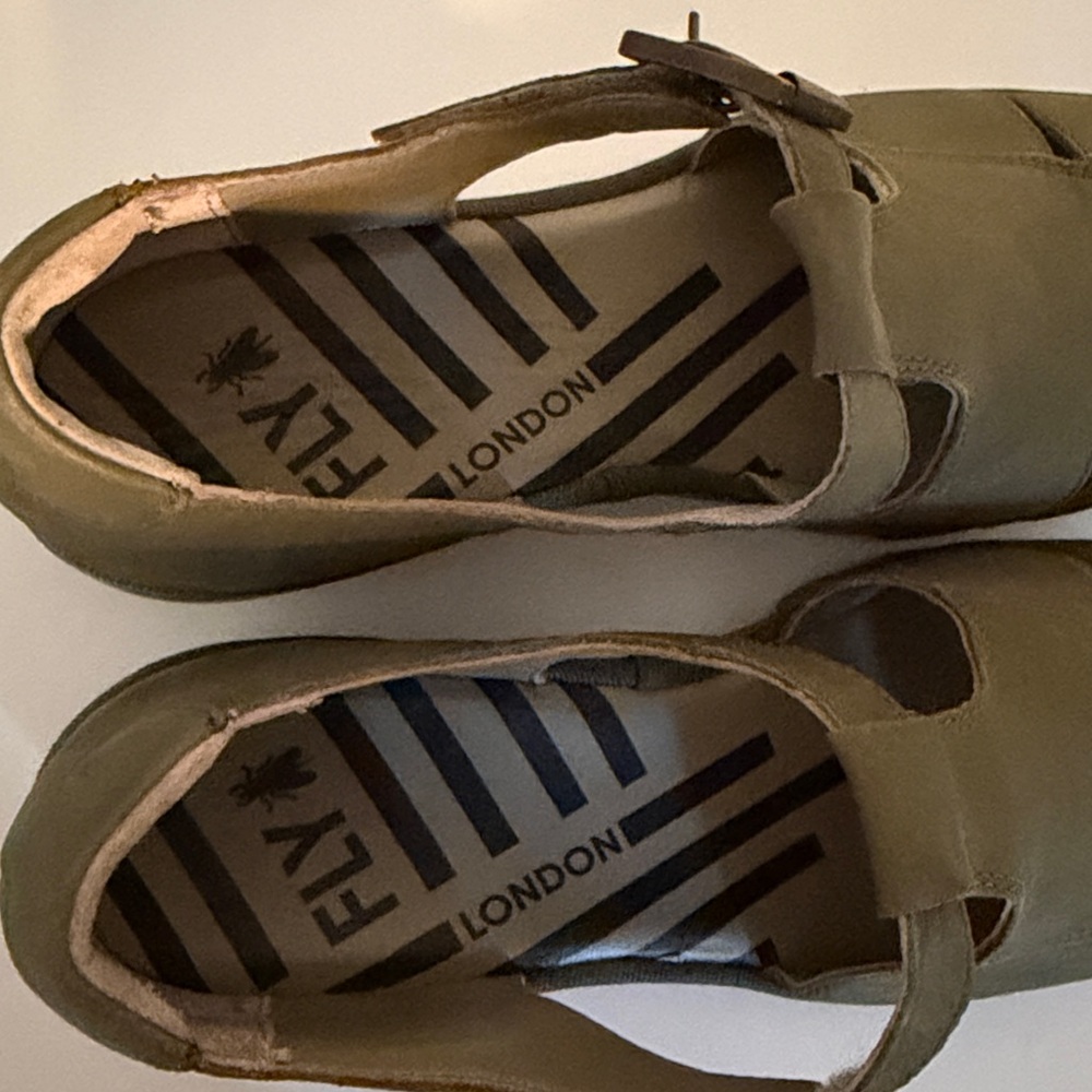 Fly London BURI481FLY Wedge Sandals in Olive Green Womens size 42/11-11.5 - Picture 7 of 13
